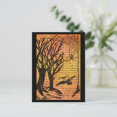 Halloween Spooky Trees Birds Spiderweb Briefkaart (Staand voorkant)
