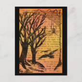 Halloween Spooky Trees Birds Spiderweb Briefkaart (Voorkant)