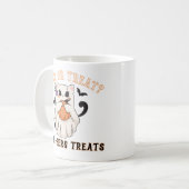 Halloween Spooky Trick or treat Leuke Ghost Cat Koffiemok (Voorkant links)