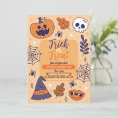 Halloween Spooky Trick or treat Party Pumpkins Kaart (Staand voorkant)