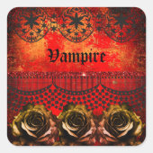 Halloween spooky vampierfeest vierkante sticker (Voorkant)