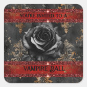 Halloween spooky vampierfeest vierkante sticker (Voorkant)