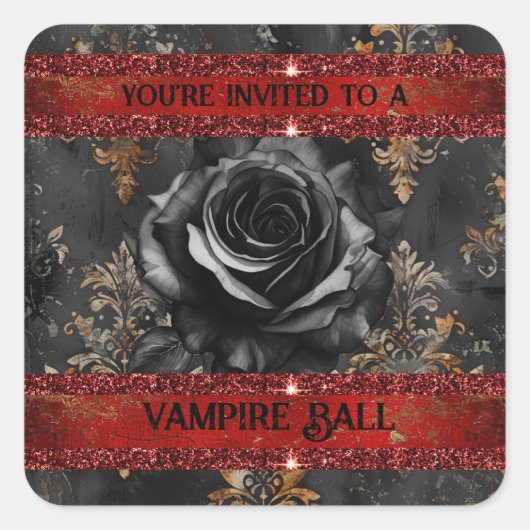 Halloween spooky vampierfeest vierkante sticker (Voorkant)