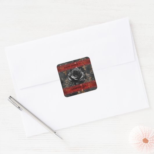 Halloween spooky vampierfeest vierkante sticker (Envelop)