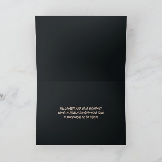 Halloween Spooky Vampire Verjaardag Kaart (Binnen)