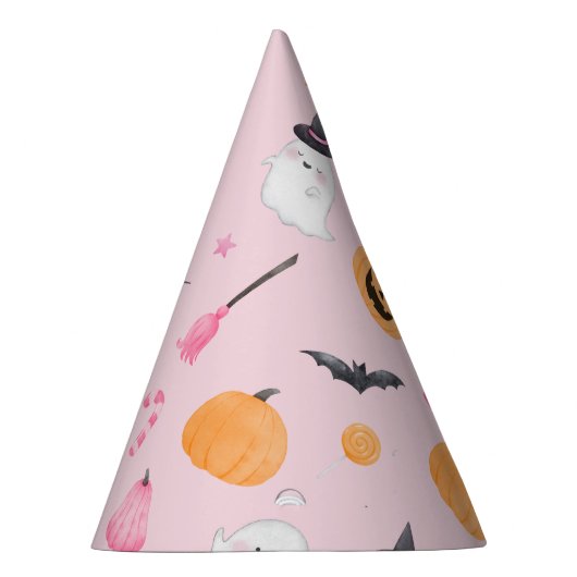 Halloween Spooky verjaardag roze Feesthoedjes (Rechts)