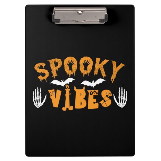 Halloween Spooky Vibes Birthday Klembord (Voorkant)