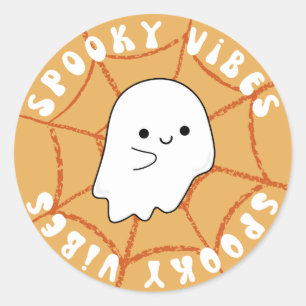 Halloween spooky vibes ronde sticker