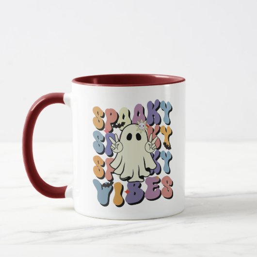 Halloween Spooky Western Ghostie Koffie Mok (Links)