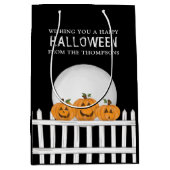 Halloween Spooky Whimsical Pumpkin Jack O Lantern Medium Cadeauzakje (Voorkant)
