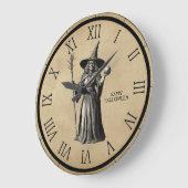 Halloween Spooky Witch bij volle maan Grote Klok (Hoek)