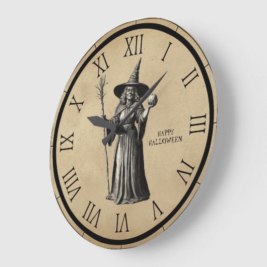 Halloween Spooky Witch bij volle maan Grote Klok (Hoek)