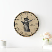 Halloween Spooky Witch bij volle maan Grote Klok (Huis)