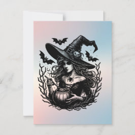Halloween Spooky Witch Briefkaart