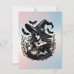 Halloween Spooky Witch Briefkaart