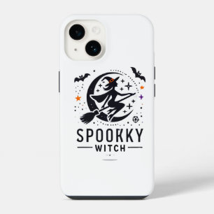 Halloween Spooky Witch Design - Vliegen op Bezem iPhone 14 Hoesje