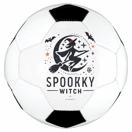 Halloween Spooky Witch Design - Vliegen op Bezem Voetbal (Voorkant)