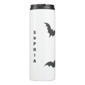 Halloween Spooky Witch en Pumpkin White Thermosbeker (Achterkant)