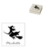 Halloween Spooky Witch Flying Rubberstempel (Gestempeld)