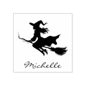 Halloween Spooky Witch Flying Rubberstempel (Afrduk)