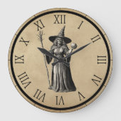 Halloween Spooky Witch Met Een Volle Maan Klok (Voorkant)