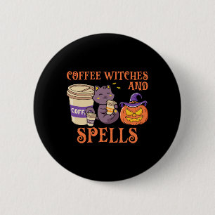 Halloween Spooky Witches Koffieheksen en spreuken Ronde Button 5,7 Cm