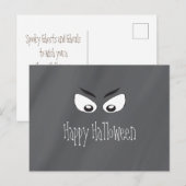 Halloween Spooky Zwart en Wit Scary Eyes Briefkaart (Voorkant / Achterkant)