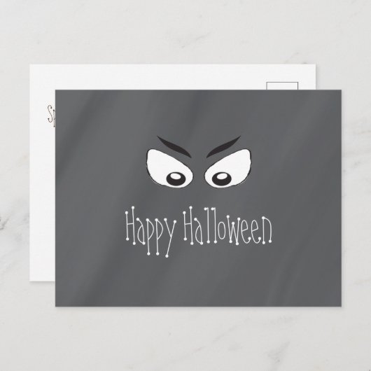 Halloween Spooky Zwart en Wit Scary Eyes Briefkaart (Voorkant / Achterkant)
