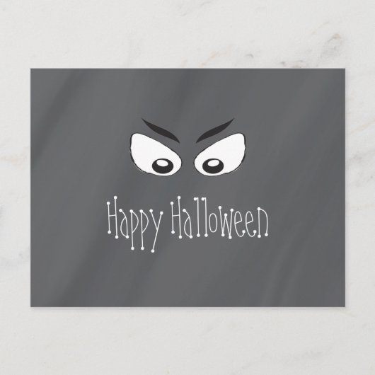 Halloween Spooky Zwart en Wit Scary Eyes Briefkaart (Voorkant)