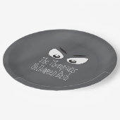 Halloween Spooky Zwart en Wit Scary Eyes Papieren Bordje (Gekanteld)