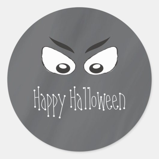 Halloween Spooky Zwart en Wit Scary Eyes Ronde Sticker (Voorkant)