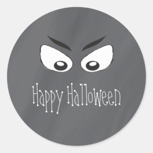 Halloween Spooky Zwart en Wit Scary Eyes Ronde Sticker