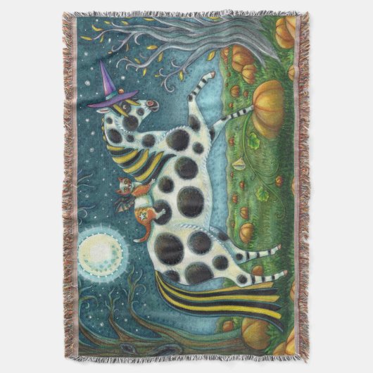 HALLOWEEN SPOTTED PONY & BAT CAT Fantasy Horse Deken (Voorkant Verticaal)