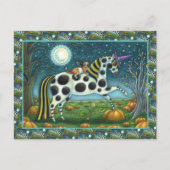 HALLOWEEN SPOTTED PONY & BAT CAT Fantasy Horse Feestdagenkaart (Voorkant)