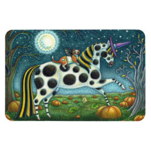 HALLOWEEN SPOTTED PONY & BAT CAT Fantasy Horse Magneet
