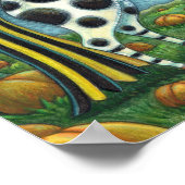 HALLOWEEN SPOTTED PONY & BAT CAT Fantasy Horse Poster (Hoek)