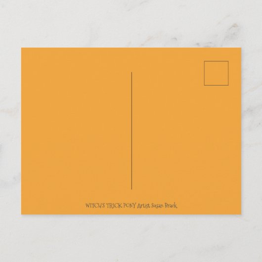 HALLOWEEN SPOTTED PONY & BAT CAT Whimsical Horse H Briefkaart (Achterkant)