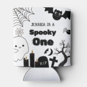 Halloween Sppoky One First Birthday party Blikjeskoeler (Achterkant)