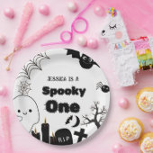 Halloween Sppoky One First Birthday party Papieren Bordje (Feest)