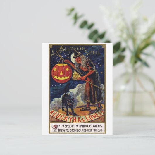 Halloween spreuk briefkaart (Staand voorkant)