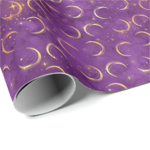 Halloween spreuk gouden Paarse motief Cadeaupapier
