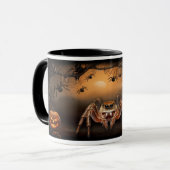 Halloween Springende Spin en Pompoenen Mok (Voorkant links)