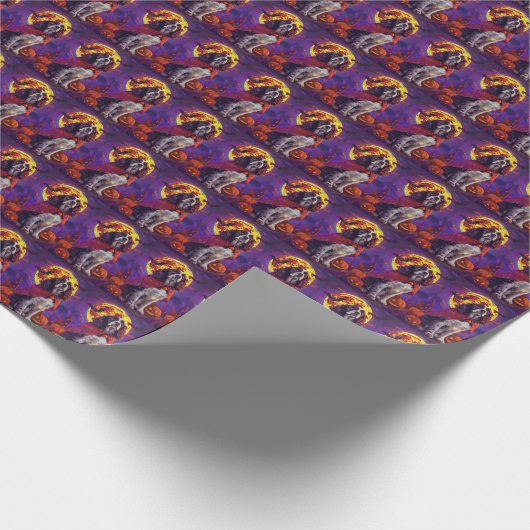 Halloween Springer Spaniel Vampire Pumpkins eng Cadeaupapier (Hoek)