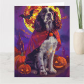 Halloween Springer Spaniel Vampire Pumpkins eng Kaart (Voorkant)
