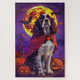 Halloween Springer Spaniel Vampire Pumpkins eng Legpuzzel