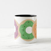 Halloween Sprinkle Frosted Pumpkin Donuts Tweekleurige Koffiemok (Center)