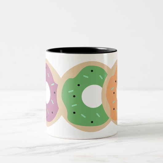 Halloween Sprinkle Frosted Pumpkin Donuts Tweekleurige Koffiemok (Center)