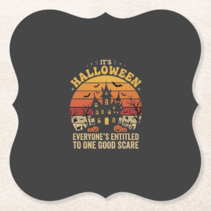 Halloween Spukhuis Eén Goede Schrik Ontwerp_1 Kartonnen Onderzetters