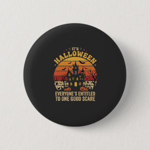 Halloween Spukhuis Eén Goede Schrik Ontwerp_1 Ronde Button 5,7 Cm