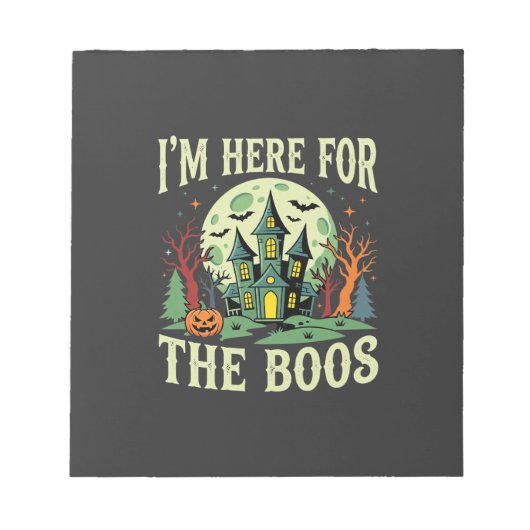 Halloween Spukhuis en Pompoen Boos Notitieblok (Voorkant)